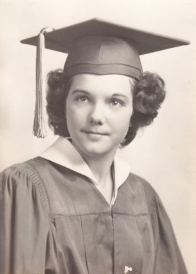 Jackie's graduation gown photo, so probably taken in summer before senior year