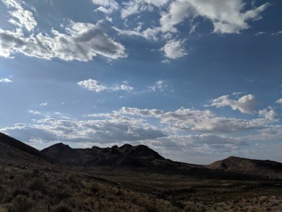 Big sky around Christmas Mountains Oasis, far west Texas