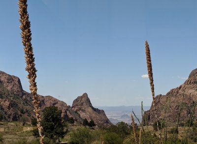 After our walk, we went to the Chisos Mountains Visitor Center for lunch; this was our view out the restaurant windows.