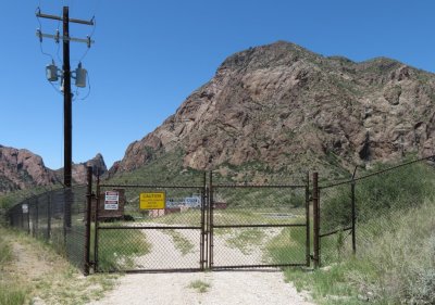 Locked gate to the water treatment facility