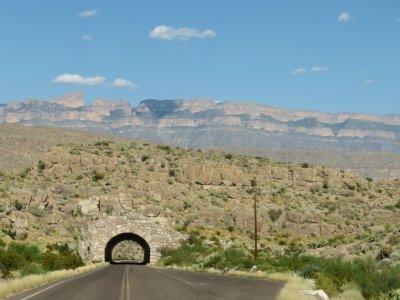 View of the tunnel from the middle of the road