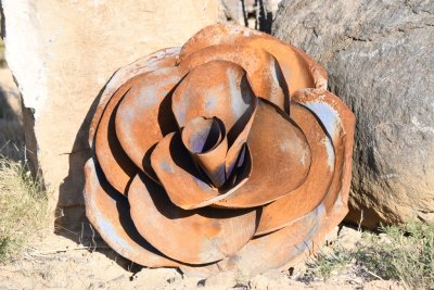 Metal flower sculpture