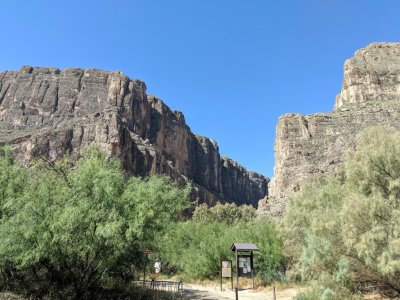At the end of Old Maverick Road, we wound down to get to the parking lot and the access trail to the canyon.