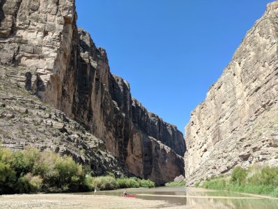 After a short walk, we reached the Rio Grande where it flows through the Santa Elena Canyon.