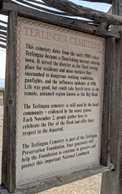 Sign describing Terlingua cemetery
