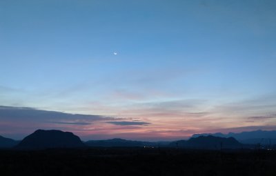 The moon and star over Terlingua