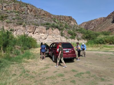 Nancy V, Nancy R, Patti and Mary, getting back into Nancy's CRV before he head to our next stop