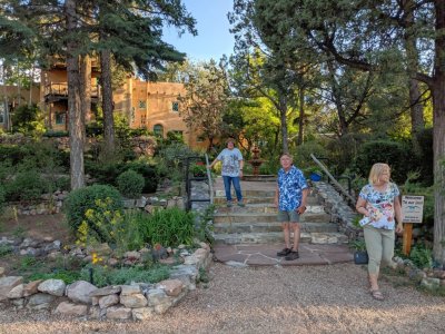 Mary, Kent and Cheryl, on the steps at the hotel