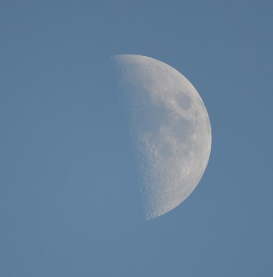Moon rose early over Santa Fe.