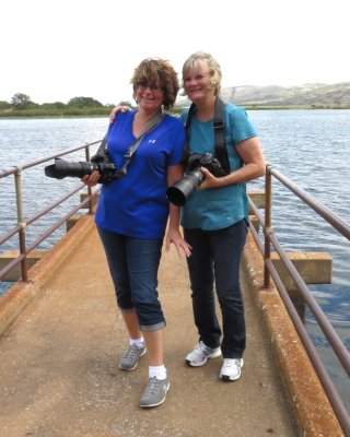 Keri and Jan on the pier at Quanah Parker Lake