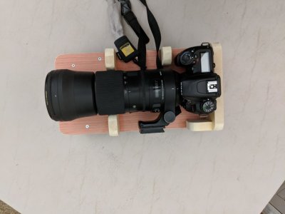Camera and lens on their cradle