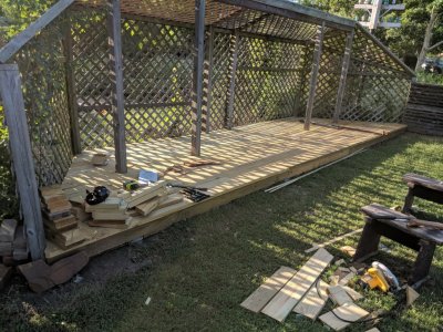 I still wanted to add some trim pieces to the face of the deck to cover joints.