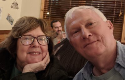 Grandma and Grandpa took a selfie.