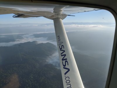The view out the left side of the plane