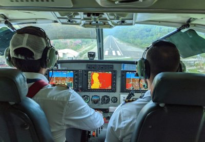 Landing at Golfito--we had plenty of room to stop