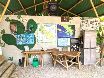 Maps and charts at the information center at Danta Corcovado Lodge
