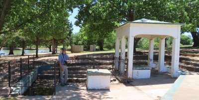 Mike at the spring; he told us this spring had been a stop on the Chisholm Trail