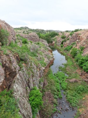Our next stop was the Quanah Park Lake dam area; this is the view below, from the dam.