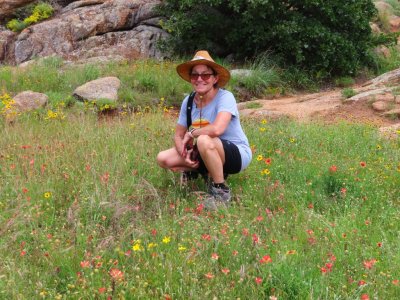 Shelly, among the wildflowers near Lake Quanah Parker