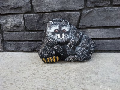 A Powers friend painted this rock for Jackie, Kathy and Pepper.