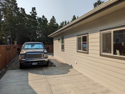 The north side of the house
Anyone in the market for a good used pickup? Pepper wants to sell.