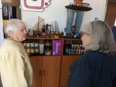 Jackie was showing Mary their ample supplies; they like to buy in bulk.