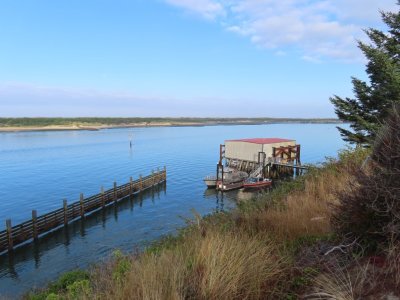 Monday we got out early and Pepper took us to a secret path alongside the nearby Coast Guard station that led to a nice view of the Siuslaw River.