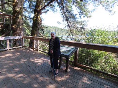 Jackie, on the observation deck at South Slough Reserve