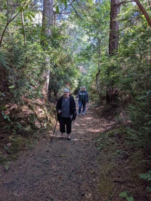 Jackie and Mary, headed back up the trail to the car