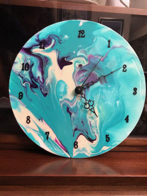 33 rpm record Acrylic pour clock