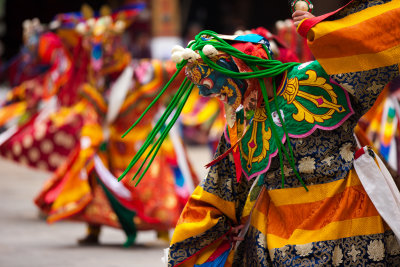 Masked dancers of Punakha Tsechu