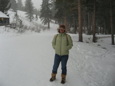 J in the snow
