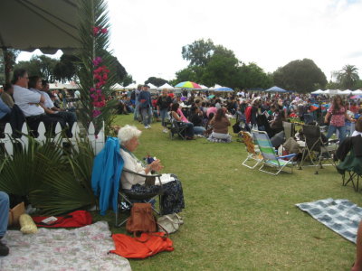 Enjoying the food and the music
