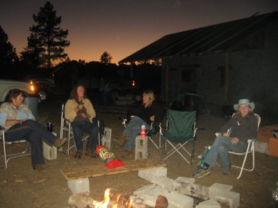 Sunset around the fire