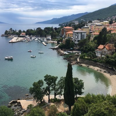 View from our hotel towards the promenade, Opatija