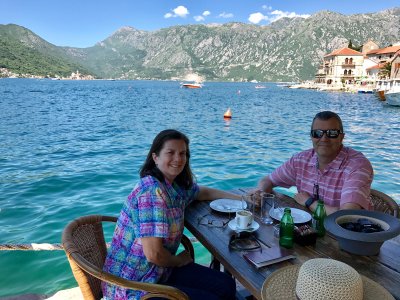 Relaxing along the bay in Perast