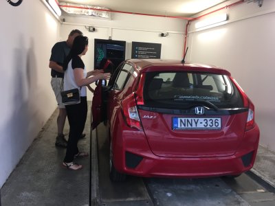 Parking our car in Prague