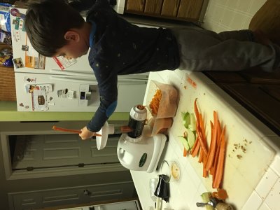 James Making Carrot Juice