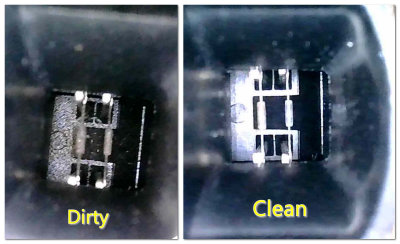 Mass Airflow Sensor Hot Wires, Before and After