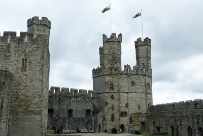 The historic Caenarfon Castle built in the 14th century