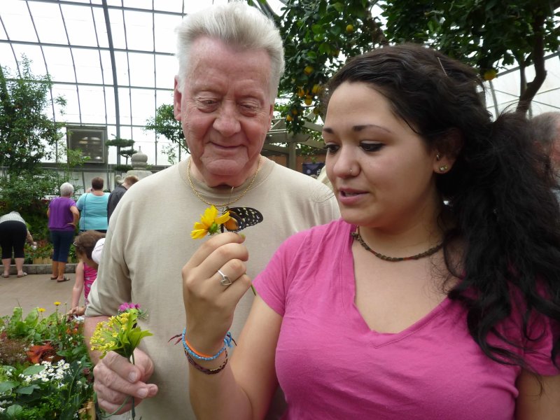 Jerry with Brittany at Krohn Concervatory Butterfly Show 2010.jpg
