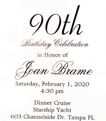 JOAN BRAME 90th