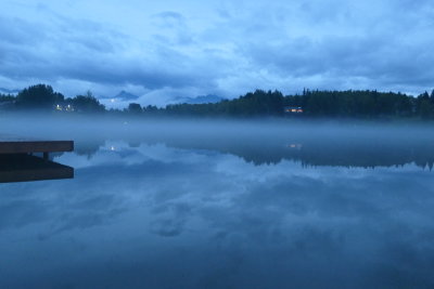 Fog descends on Campbell Lake