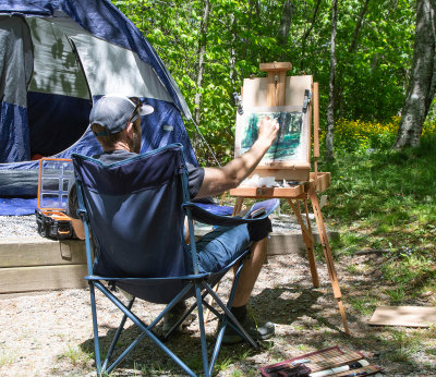 My Oldest Son Paul, Painting In The Balsom Mountain Campground