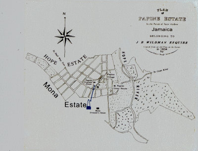 Map Of Papine Estate in 1834