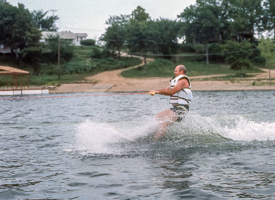 Max Pittman enjoying the thrill of high speed water skiing