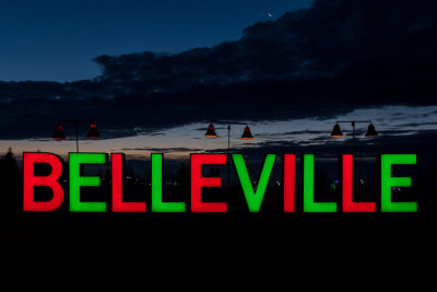 Belleville sign in Jane Forrester Park