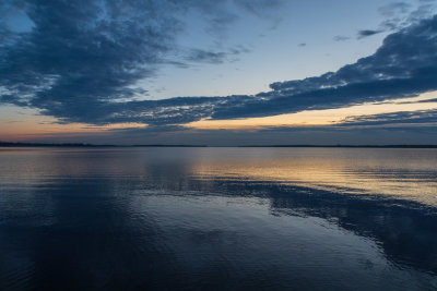 Clouds down the Bay of Quinte reflected in the water