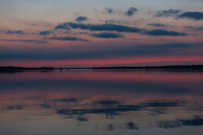 Purple along the horizon down the Bay of Quinte before sunrise 2019 November 26