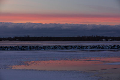 South shore of the Bay of Quinte under pastel skies